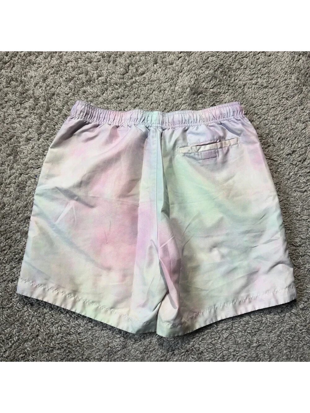Playboy by Pacsun Swim Shorts Men’s Medium Rainbow Tie Dye Drawstring Logo